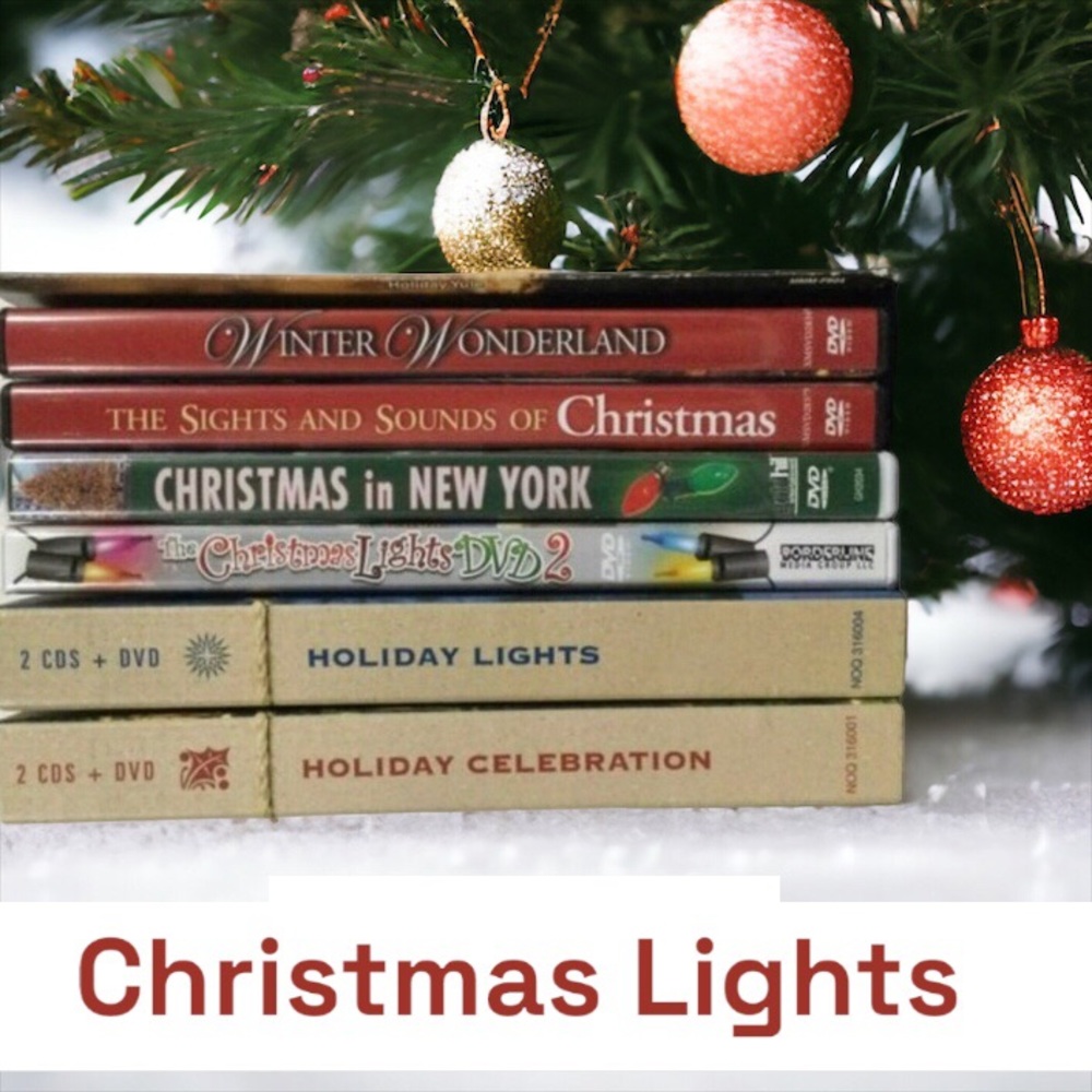 Lot of 7 Holiday DVDs featuring sights, lights and music of the Season